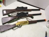 Lot of (3) Toy Guns, Strap missing on one, Ecommerce Return
