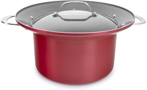 EaZy MealZ Fusionware Stock Pot with Lid and Colander/Strainer, 6-QT, Red  