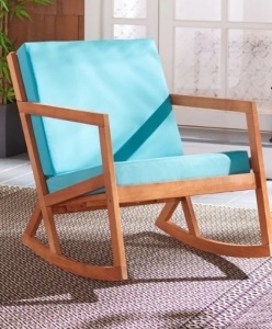 Outdoor Rocking Solid Wood Chair with Cushions,Appears New