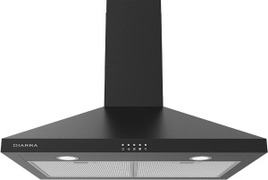 CIARRA Black Range Hood 30 inch 450 CFM with Anti-Fingerprint Design Wall Mount, Push Button Control, 3 Speed Exhaust Fan Ducted and Ductless Convertible CAB75206P  