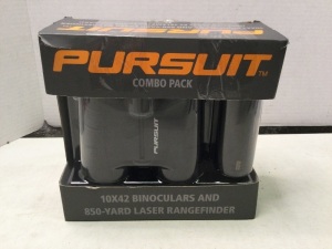 Pursuit Combo Pack, 10x42 Binoculars and 850 Yard Laser Rangefinder, Works, Appears New