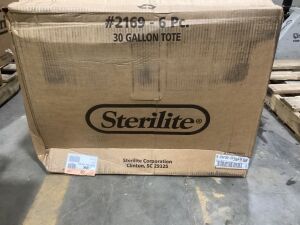 Lot of (6) Sterilite 30-Gallon Storage Boxes