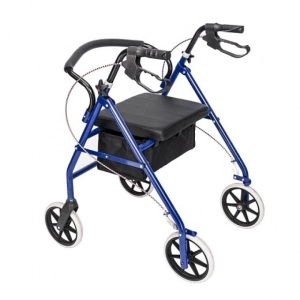 Zimtown Aluminum Rollator Rolling Walker with Medical Curved Back Soft Seat Light Weight - E-Comm Return, Appears New