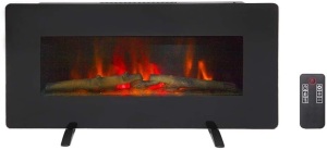 Wall Hanging Fireplace with Remote Control, Single Color, Fake Wood, Heating Wire, 36 Inch 1400W - Appears New 