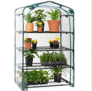 4-Tier Mini Portable Indoor Outdoor Greenhouse w/ Steel Shelves - 40in 