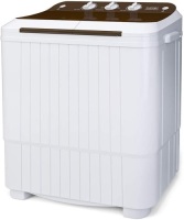 KUPPET Washing Machine, 16.5lbs Compact Twin Tub Wash&Spin Combo for Apartment, Dorms, RVs, Camping and More, White&Brown - Appears New with Damage, See Pics&nbsp;