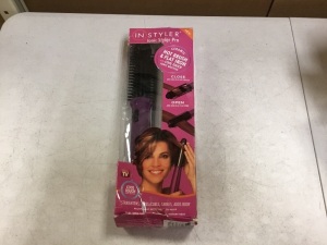 InStyler Ionic Styler Pro Ceramic Hot Brush and Flat Iron with Cool Touch Ionic Bristles - Appears New in Damaged Box