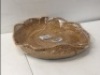 8 9 Inch Handmade Wicker Basket Tray with Scalloped Edge and 3&rdquo;Deep Wall, Decorative Woven Brown Bread Basket Fruit Bowl Key Holder Table Centerpiece,,appears new