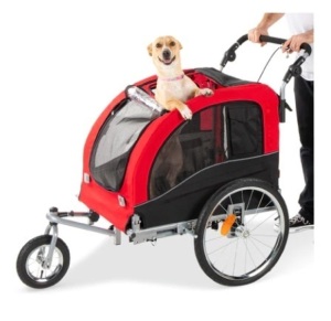 2-in-1 Pet Stroller and Bike Trailer, Red