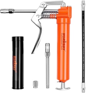 HORUSDY Mini Pistol Grip Grease Gun, with 3 OZ. Grease & Coupler  