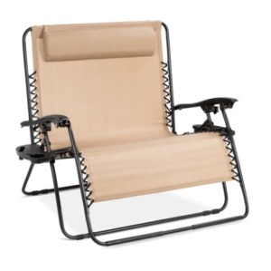 2-Person Double Wide Zero Gravity Chair Lounger 