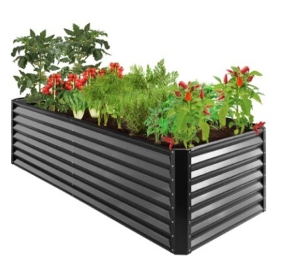 Outdoor Metal Raised Garden Bed, 8x4x2ft