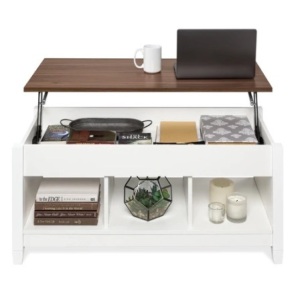 Multifunctional Lift Top Coffee Table, White 