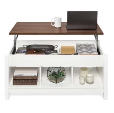 Multifunctional Lift Top Coffee Table, White