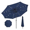 Solar LED Lighted Patio Umbrella, 10ft, Navy