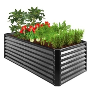 Outdoor Metal Raised Garden Bed, 6x3x2ft