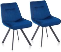 Modern Velvet Dining Chair Upholstered with Metal Legs