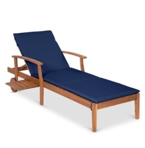 Adjustable Acacia Wood Chaise Lounge Chair 