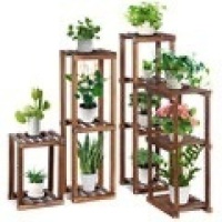 4-Piece-Set Flexible Combination Wood Plant Stands, Unknown if Complete.