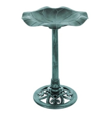 Lily Leaf Pedestal Bird Bath