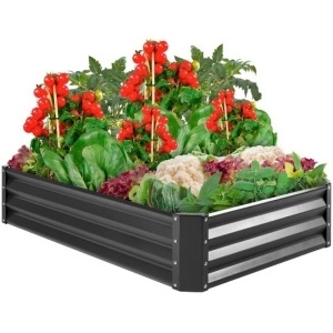 Outdoor Metal Raised Garden Bed for Vegetables, Flowers, Herbs 