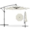 Solar LED Offset Hanging Patio Umbrella w/ Crank Tilt Adjustment - 10ft