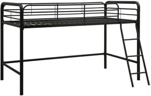 DHP Jett Junior Twin Metal Loft Bed, Black 