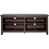 Walker Edison Modern Wood Open Storage TV Stand for Most TVs up to 65" - Espresso