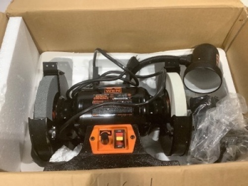 4280 5-Amp 8-Inch Variable Speed Bench Grinder with Work Light, Used