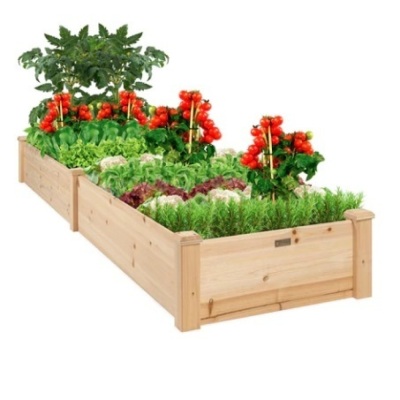 Wooden Raised Garden Bed Planter, 8x2ft