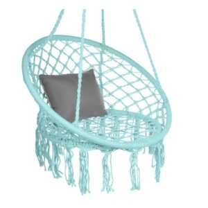 Cotton Macrame Hammock Hanging Chair Swing, Teal