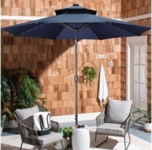 Patio Umbrella w/ Solar-powered LED Lights, 10ft