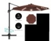 360-Degree LED Cantilever Offset Patio Umbrella,&nbsp;10ft, Brown