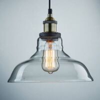 Claxy Industrial Glass Pendant Light Antique Bronze Kitchen Fixture