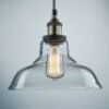 Claxy Industrial Glass Pendant Light Antique Bronze Kitchen Fixture