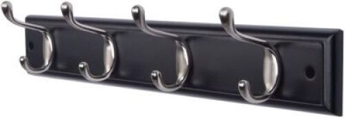 Lot of (2) Dokehom 4-Hook Coat Racks, Black - Appear New