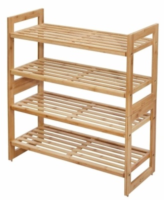 EcoStorage 2-Tier Bamboo Shoe Rack, 2-Pack