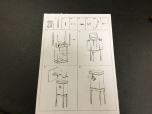 Oristu Jewellery Cabinet with Leg, Details Unknown - Appears New