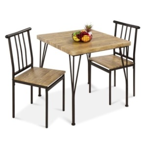 3-Piece Dining Table Set, Brown