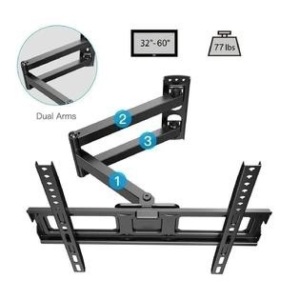 Leadzm Full Motion TV Wall Mount Bracket Fits 32" 37" 42" 43" 46" 50" 55" 60" inch LCD LED OLED TVs - Appears New 