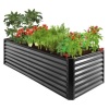 Outdoor Metal Raised Garden Bed, 8x4x2ft