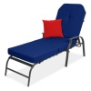 Outdoor Chaise Lounge Recliner Chair, Navy