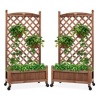 Set of 2 Wood Planter Box & Lattice Trellis, 48in