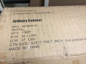 White Jewelry Cabinet, Unknown Details - E-Comm Return, Appears New