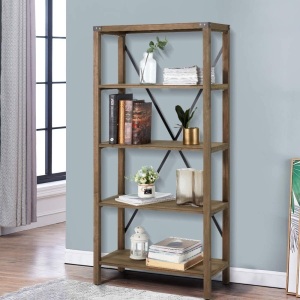 5-Tier Open Book Shelf Storage Organizer, Color May Vary - Appears New 