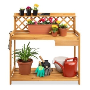 Wooden Garden Potting Bench Workstation 