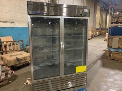 Kratos Refrigeration 69K-761HC 2-Door Reach-In Glass Door Refrigerator. Does Not Get Cold. For Repair or Parts