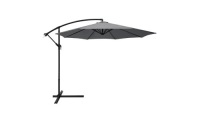 10ft Offset Hanging Aluminum Polyester Market Patio Umbrella w/ 8 Ribs and Easy Tilt Adjustment