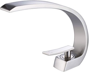 Wovier Brushed Nickel Bathroom Sink Faucet with Supply Hose