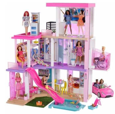 Barbie DreamHouse Dollhouse with Pool, Slide, Elevator, Lights & Sounds 3.75'